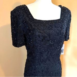 Beaded Silk floor length sheath dress